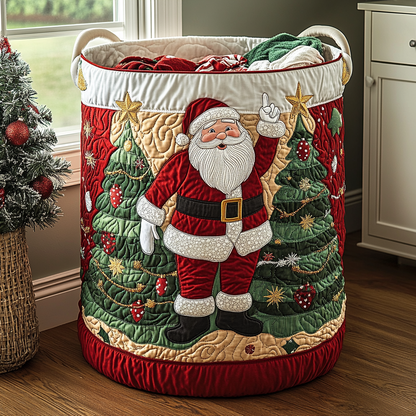 Santa Quilted Laundry Basket NCU0QN058
