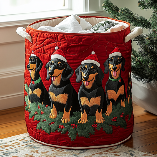 Festive Tails Quilted Laundry Basket NCU0DDK1367