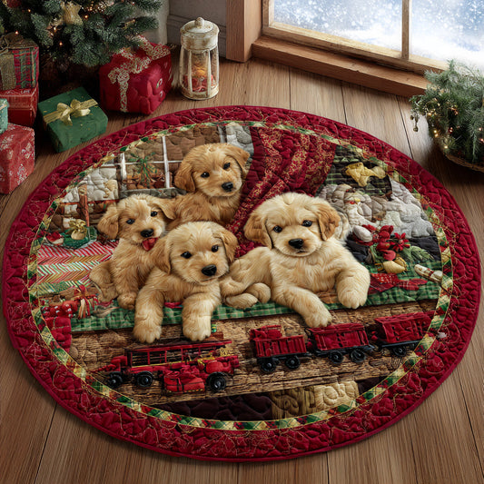 Festive Tails Quilted Round Mat NCU0DV1169