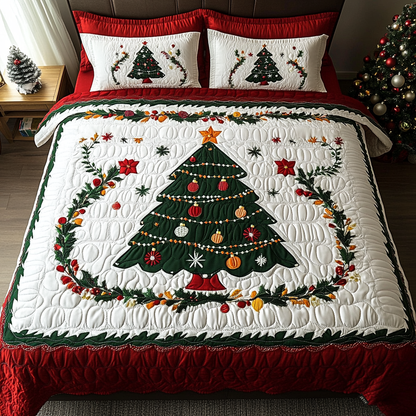 Festive Tree Magic 3-Piece Quilted Bedding Set NCU0DK2306
