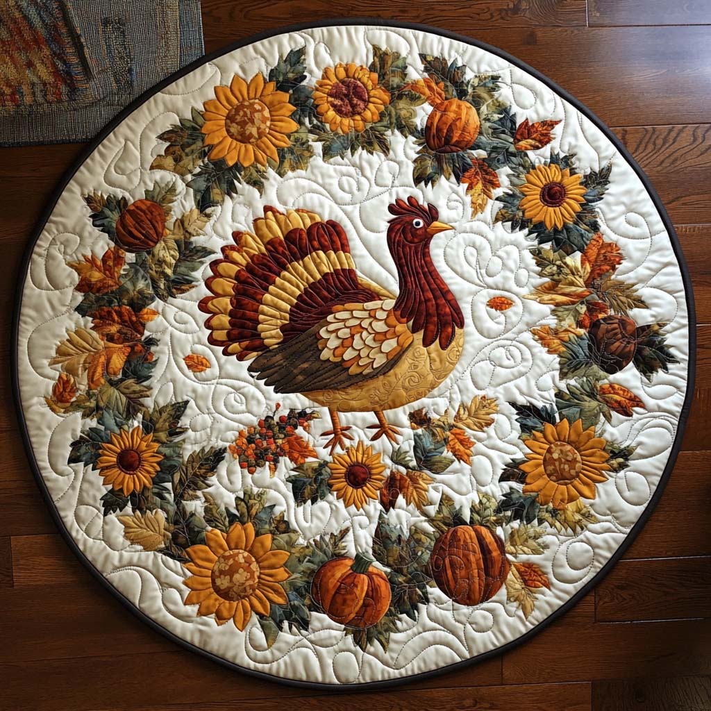 Festive Turkey Quilted Round Mat NCU0NNT1885