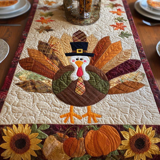 Festive Turkey Quilted Table Runner NCU0NNT1878
