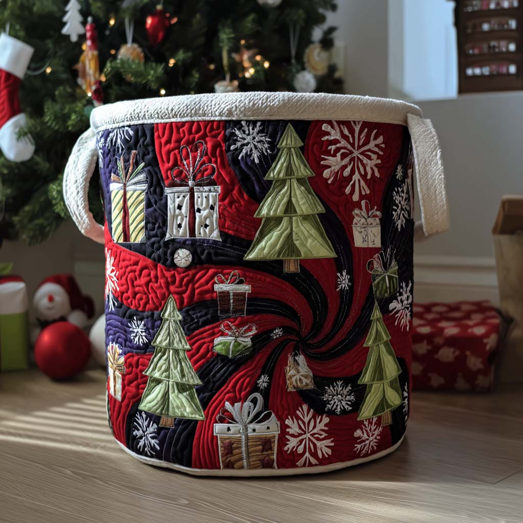 Festive Vortex Quilted Laundry Basket NCU0PTT1575