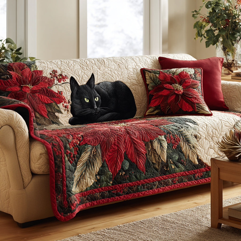 Festive Whiskers Quilted Sofa Cover NCU0DV1289