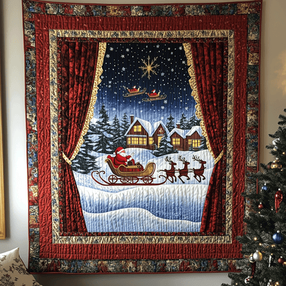 Festive Winter Village Quilted Blanket NCU0TH2110