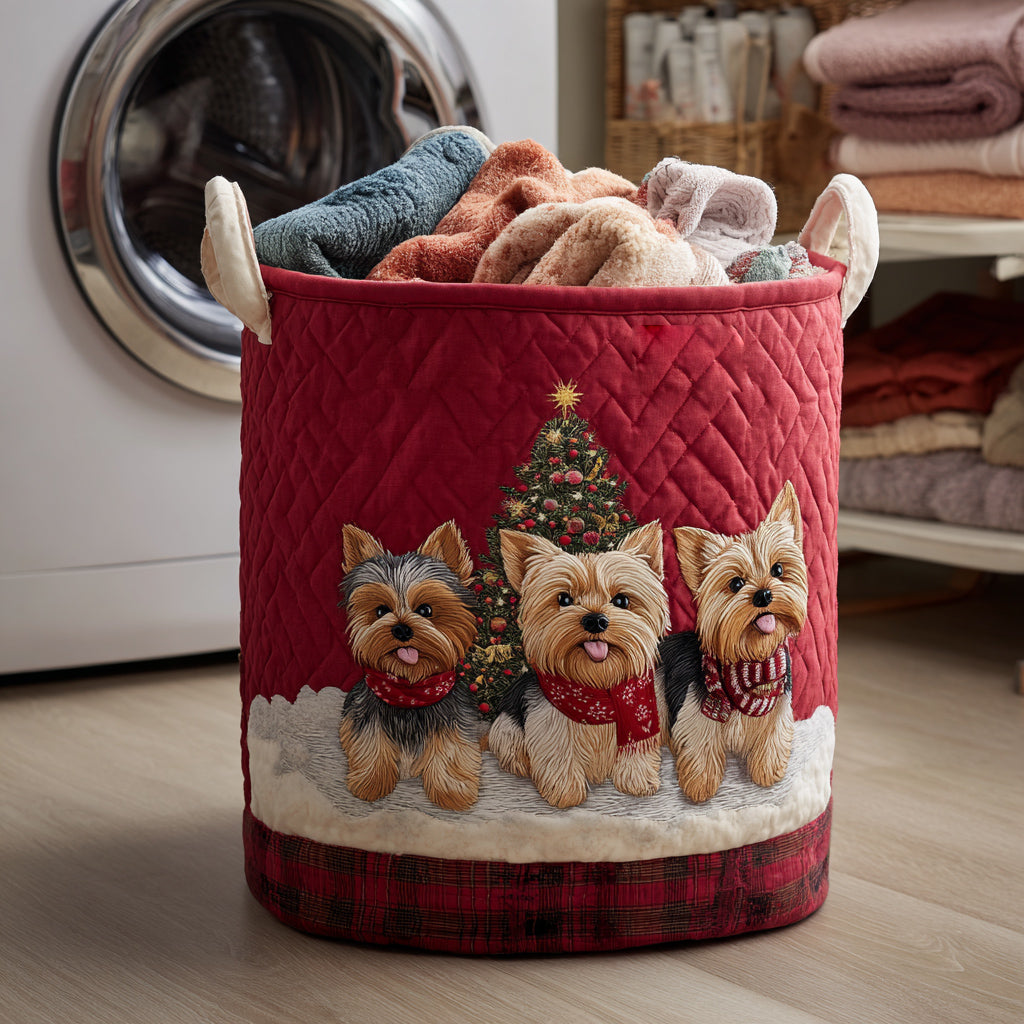Festive Yorkshire Quilted Laundry Basket NCU0HNH269