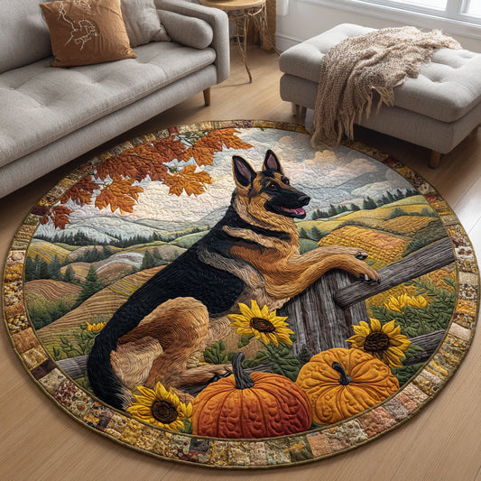Field German Shepherd Quilted Round Mat NCU0HNH318