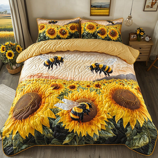 Field of Flight 3-Piece Quilted Bedding Set NCU0DV553
