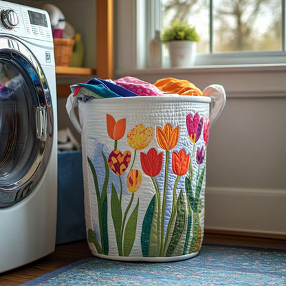 Field of Petals Quilted Laundry Basket NCU0DV742