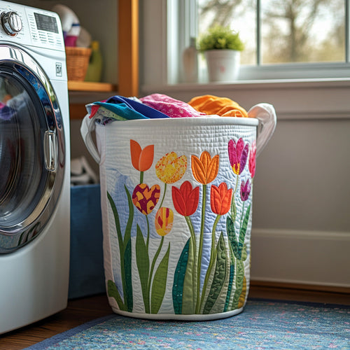 Field of Petals Quilted Laundry Basket NCU0DV742