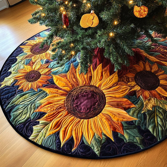 Fields of Sunshine Quilted Christmas Tree Skirt NCU0PTT072