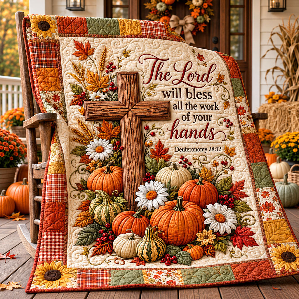 Fields of Thanksgiving Quilted Blanket NCU0PTT3211