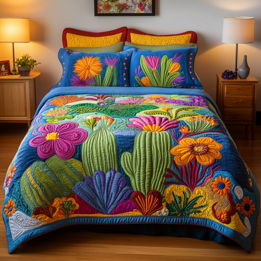 Fiesta Flora 3-Piece Quilted Bedding Set NCU0VH676