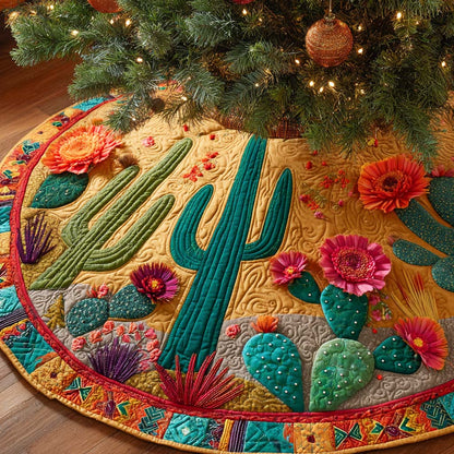 Fiesta Floral Cactus Quilted Tree Skirt NCU0NXD1100
