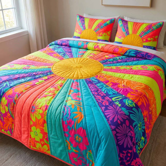 Fiesta Rays 3-Piece Quilted Bedding Set NCU0NXD1719