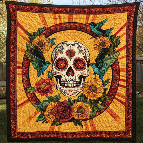 Fiesta Skull Quilted Blanket NCU0VH339