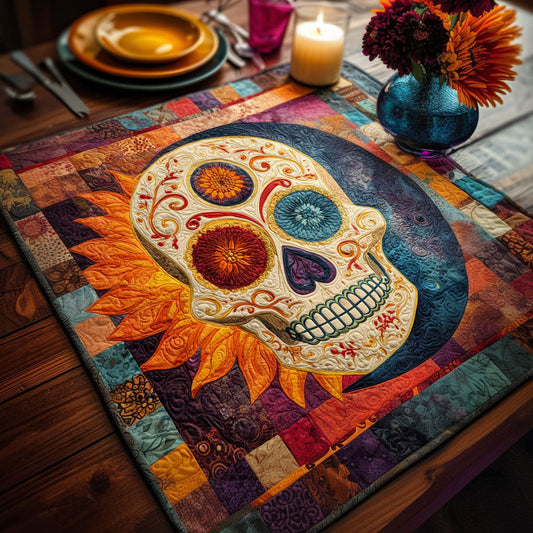 Fiesta Skull Quilted Table Topper NCU0PTT993