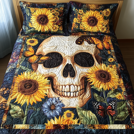 Fiesta Skull Vibes 3-Piece Quilted Bedding Set NCU0TL1921