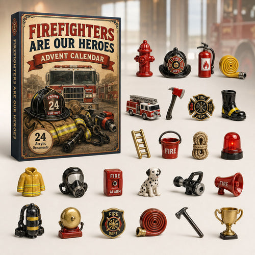 CHRISTMAS KICKOFF 40% OFF - Firefighter Heroes Advent Calendar 2026 - 24-Day Festive Countdown, Acrylic Charms Blind Box - Gift For Firefighter AC0TM261