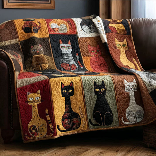 Fireside Feline Fantasy Quilted Blanket NCU0PTT2975