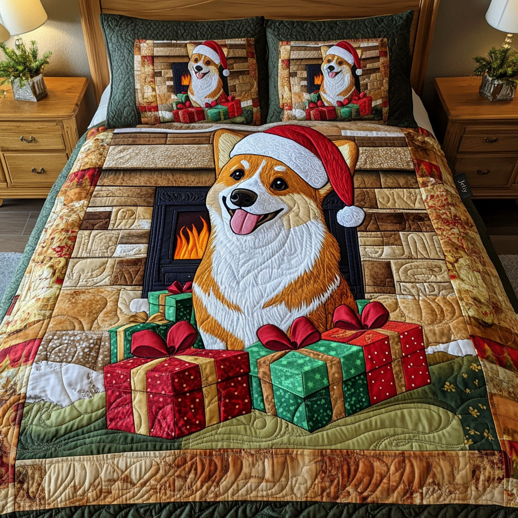 Fireside Glow 3-Piece Quilted Bedding Set NCU0NT2048