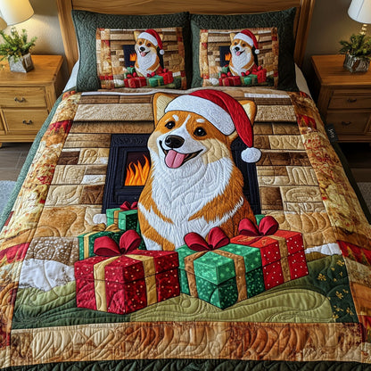 Fireside Glow 3-Piece Quilted Bedding Set NCU0NT2048