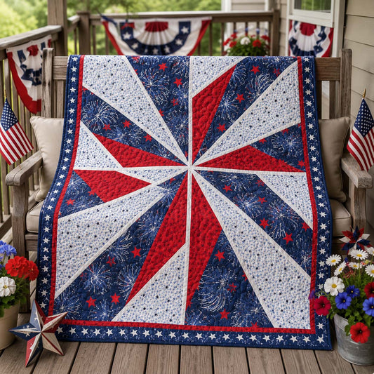 Firework Pinwheel Quilted Blanket NCU0DQQ0904