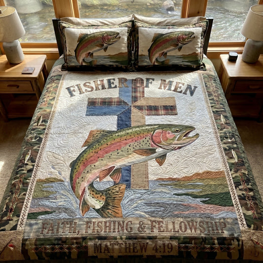 Fisher Faith 3-Piece Quilted Bedding Set NCU0DV2154