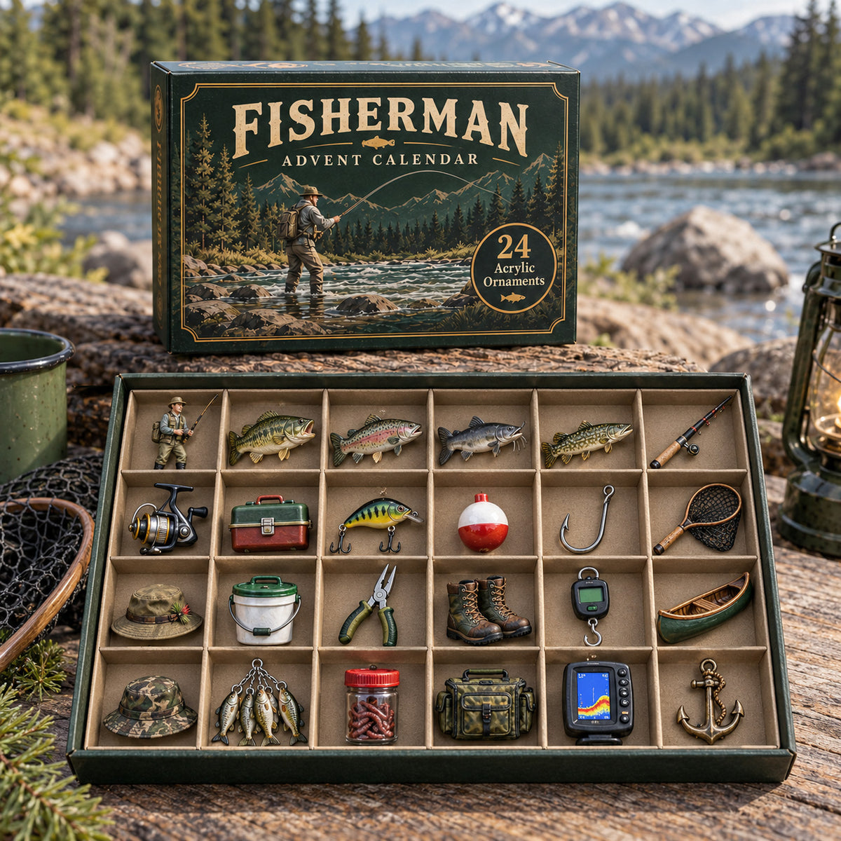 CHRISTMAS KICKOFF 40% OFF - Fisherman Legacy Advent Calendar 2026 - 24-Day Festive Countdown, Acrylic Charms Blind Box - Gift For Family and Friends AC0TV044