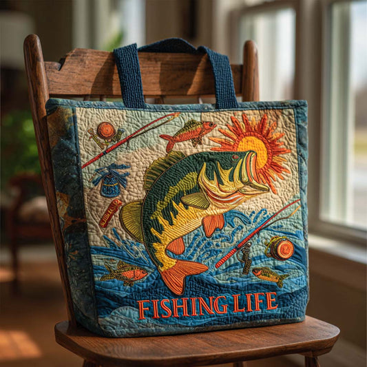 Fishing Life Quilted Tote Bag NCU0NNT2087