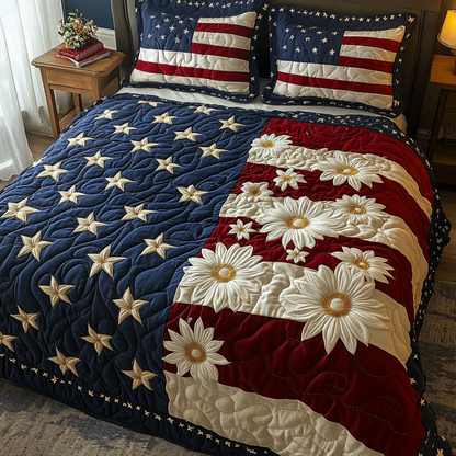 Flag Dreams 3-Piece Quilted Bedding Set NCU0NVH185