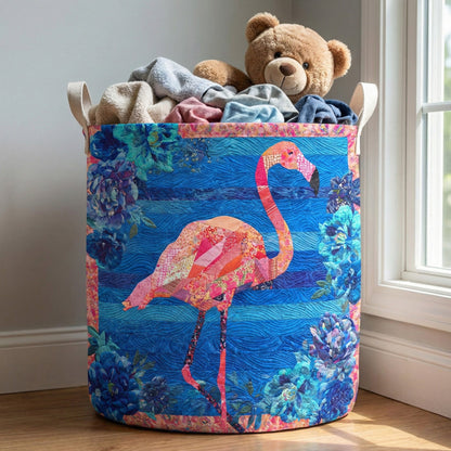 Flamingo Bloom Quilted Laundry Basket NCU0NNT2979