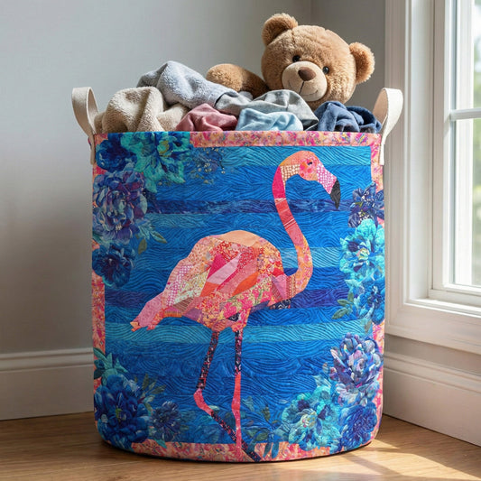 Flamingo Bloom Quilted Laundry Basket NCU0NNT2979