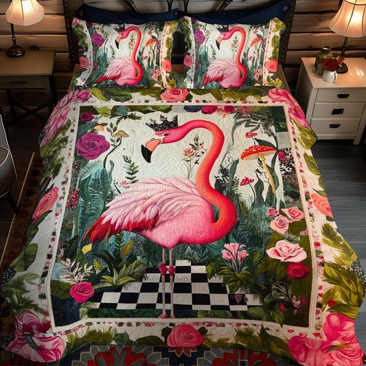 Flamingo Chic 3-Piece Quilted Bedding Set NCU0TL898
