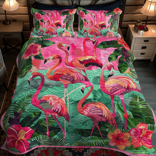 Flamingo Coast 3-Piece Quilted Bedding Set NCU0TL783