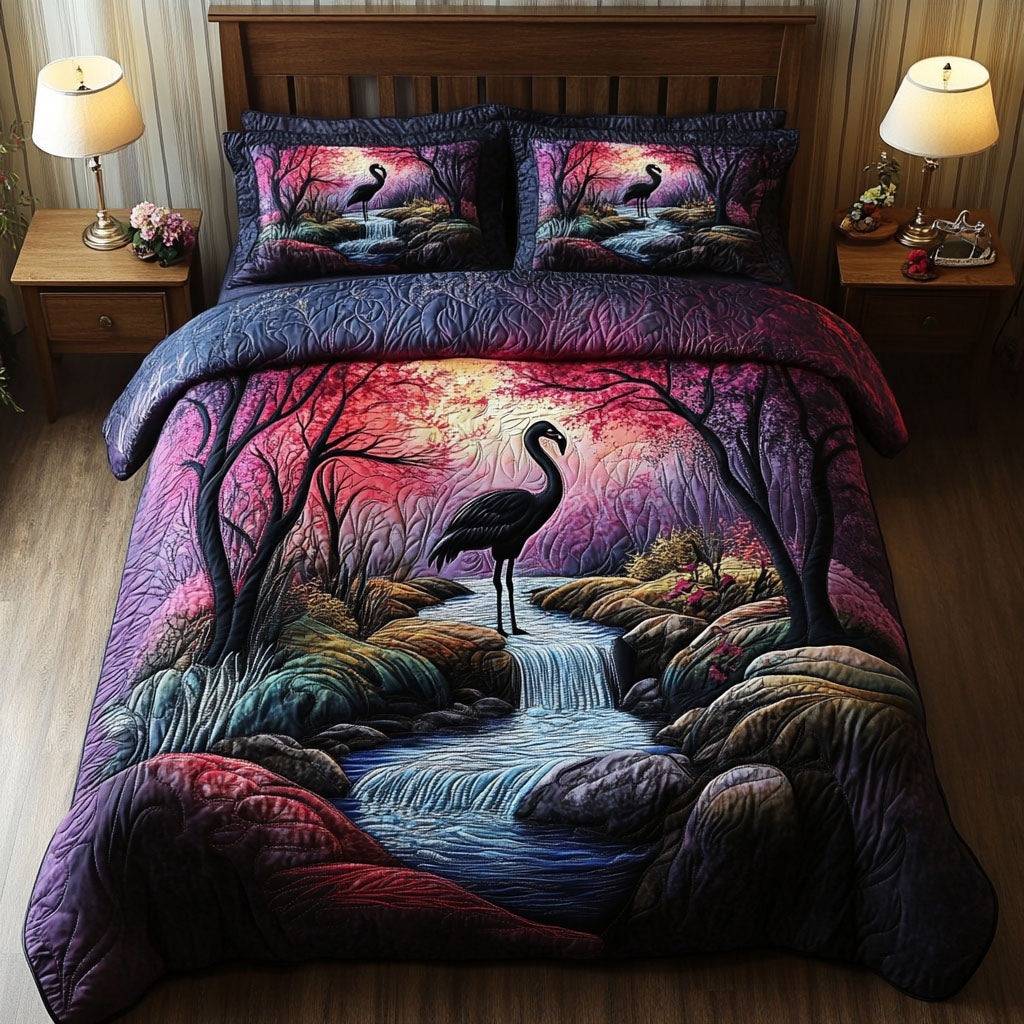 Flamingo Forest Duvet Cover Set NCU0PTT313