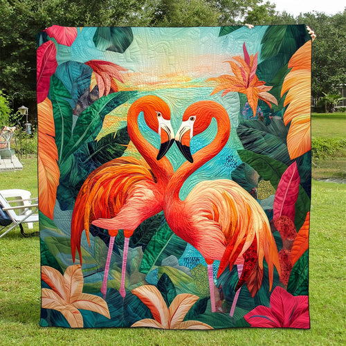 Flamingo Love Quilted Blanket NCU0TL855