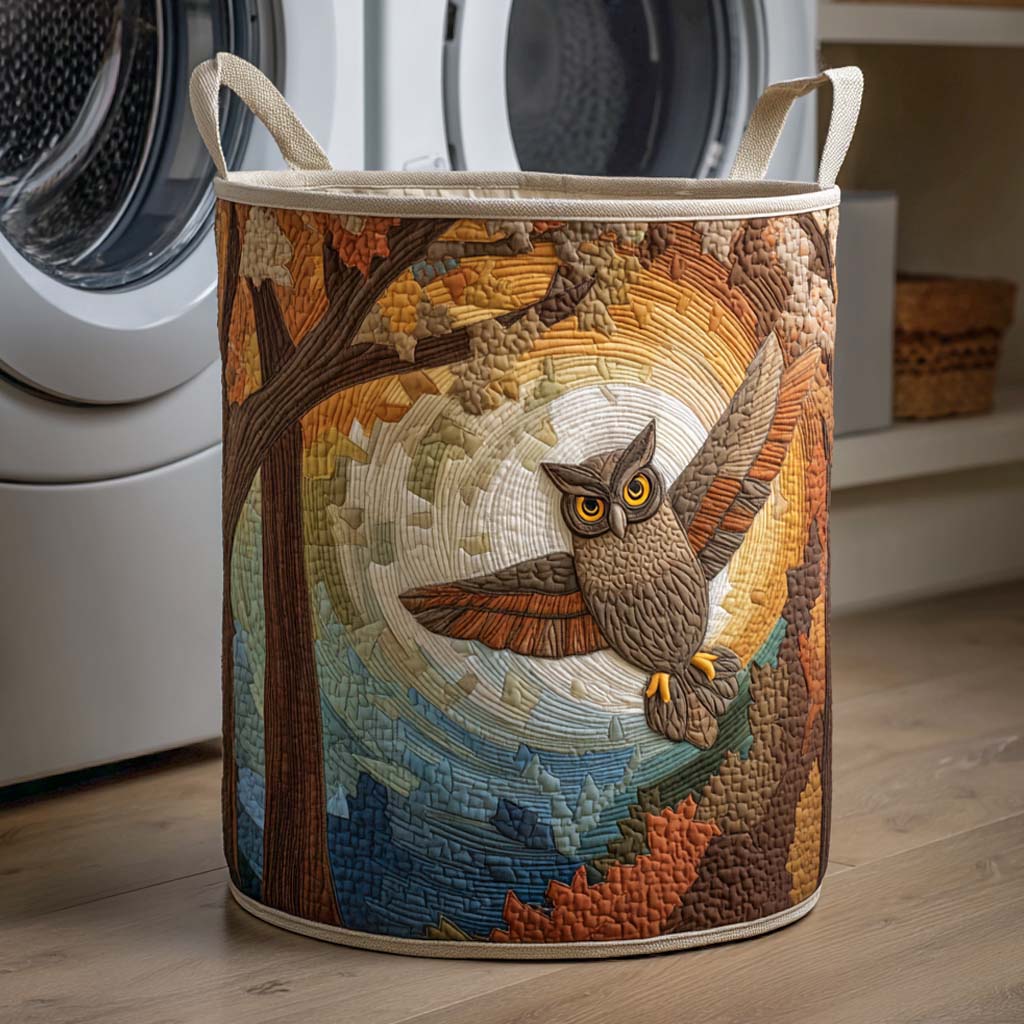Flight of Night Quilted Laundry Basket NCU0NXD982