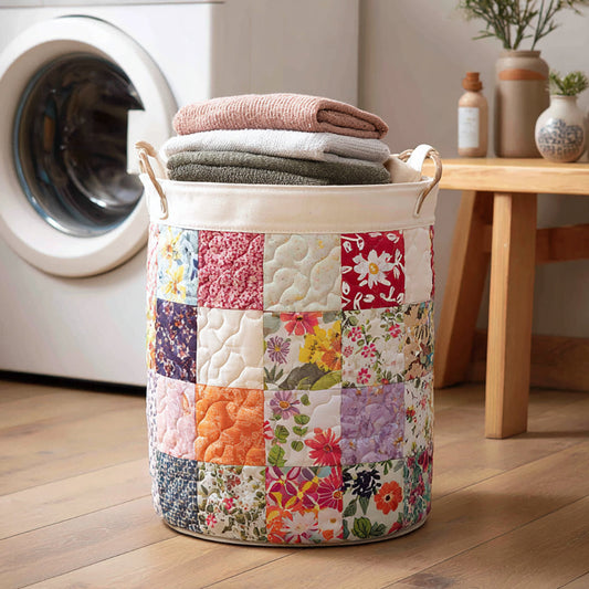 Flora Flower Quilted Laundry Basket NCU0HNH244