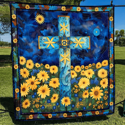 Floral Cross Quilted Blanket NCU0TH993