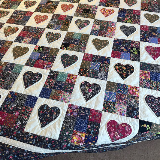 Floral Heart Quilted Blanket NCU0TH612