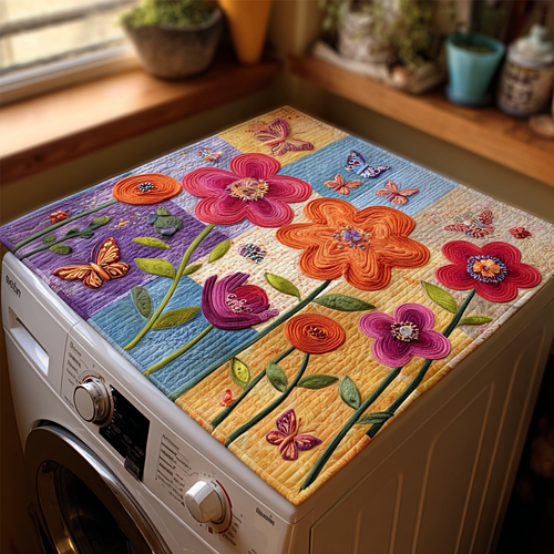 Floral Life Quilted Washer and Dryer Cover NCU0DV774