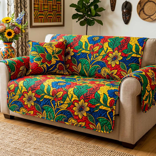 Floral Africa Quilted Sofa Cover NCU0NXD1828