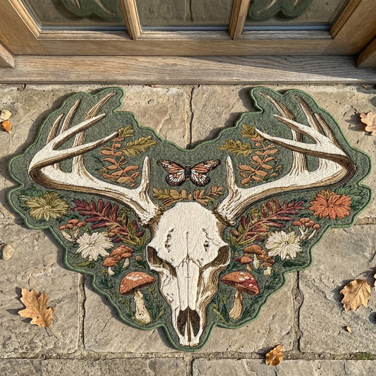 Floral Antler Custom Shape Doormat NCU0NNT3132
