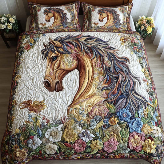 Floral Beauty 3-Piece Quilted Bedding Set NCU0NT2246