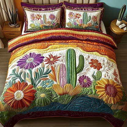 Floral Bliss 3-Piece Quilted Bedding Set NCU0NVH260
