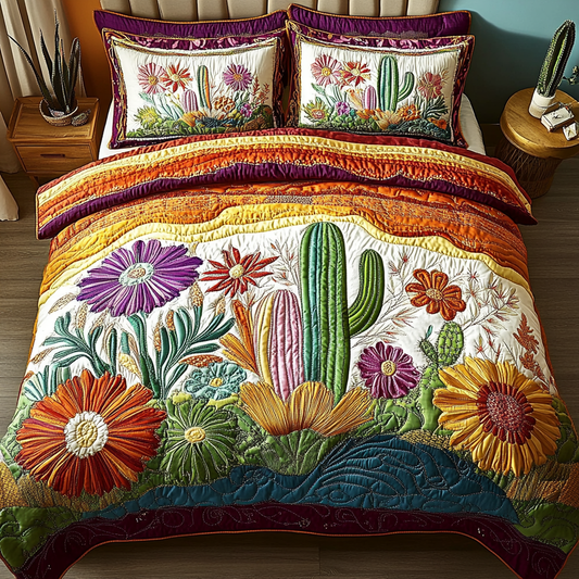 Floral Bliss 3-Piece Quilted Bedding Set NCU0NVH260
