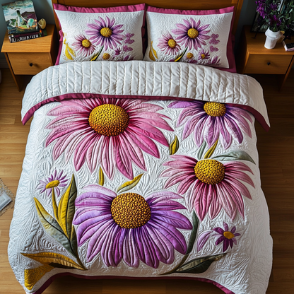 Floral Bloom 3-Piece Quilted Bedding Set NCU0NVH631