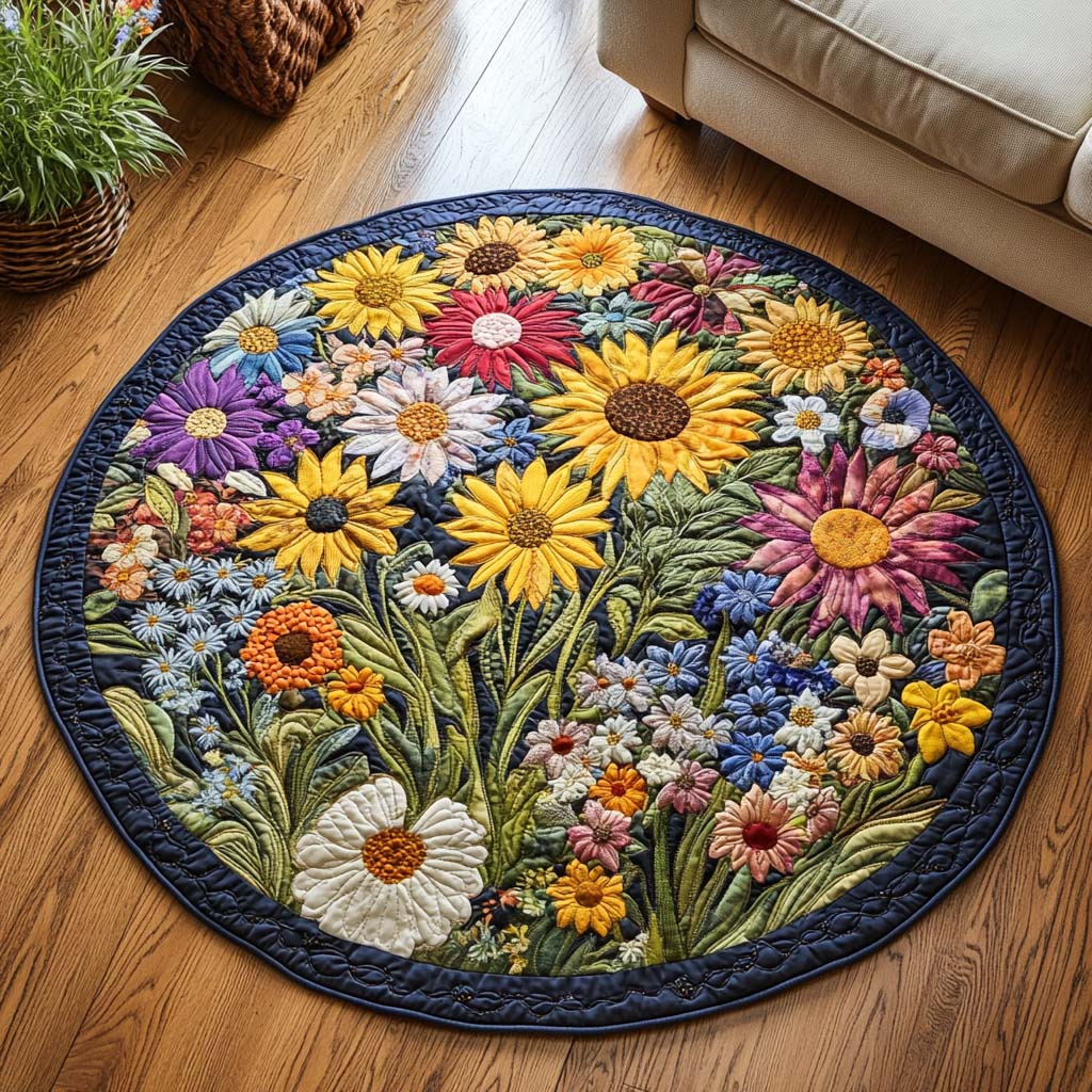 Floral Bloom Quilted Round Mat NCU0NNT2008