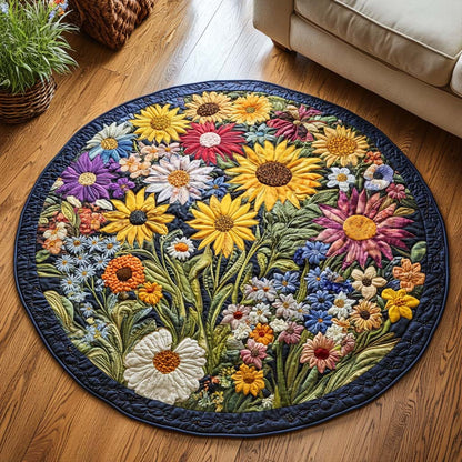 Floral Bloom Quilted Round Mat NCU0NNT2008